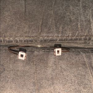 Rose silver plated bangle bracelet